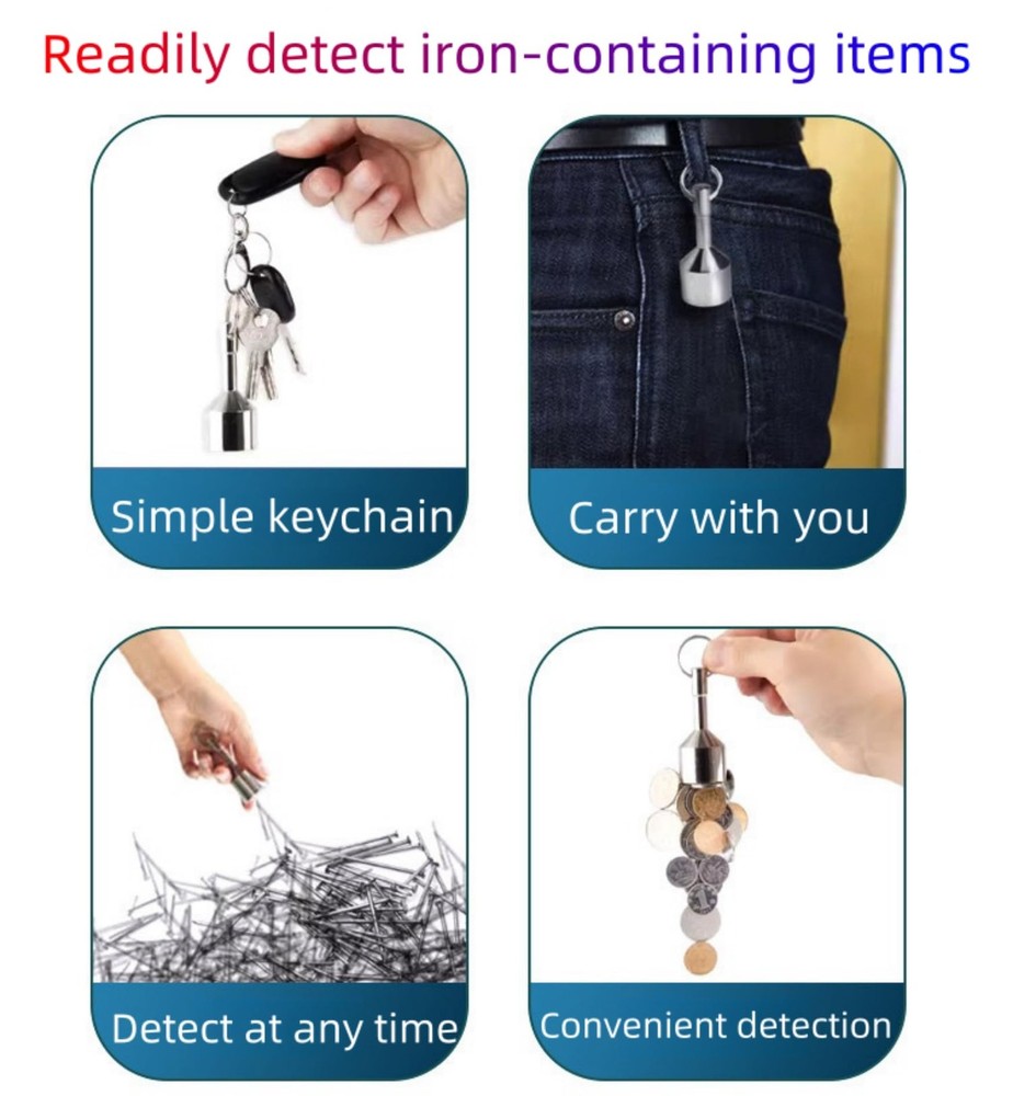 Keychain Magnet for Testing Brass Silver Gold Keychain Pocket Magnet Key Holder