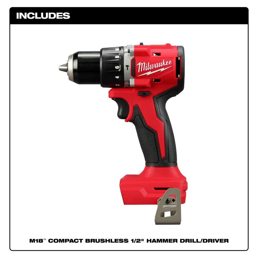 Milwaukee M18 Compact 1/2 In Hammer Drill/driver (Bare Tool)