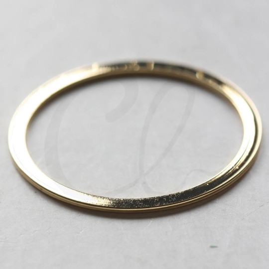 One Piece Gold Plated Brass Base Flat CLOSED Ring-Link-Loop 40x2mm (3604C)