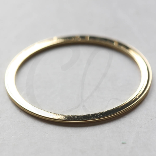 One Piece Gold Plated Brass Base Flat CLOSED Ring-Link-Loop 40x2mm (3604C)