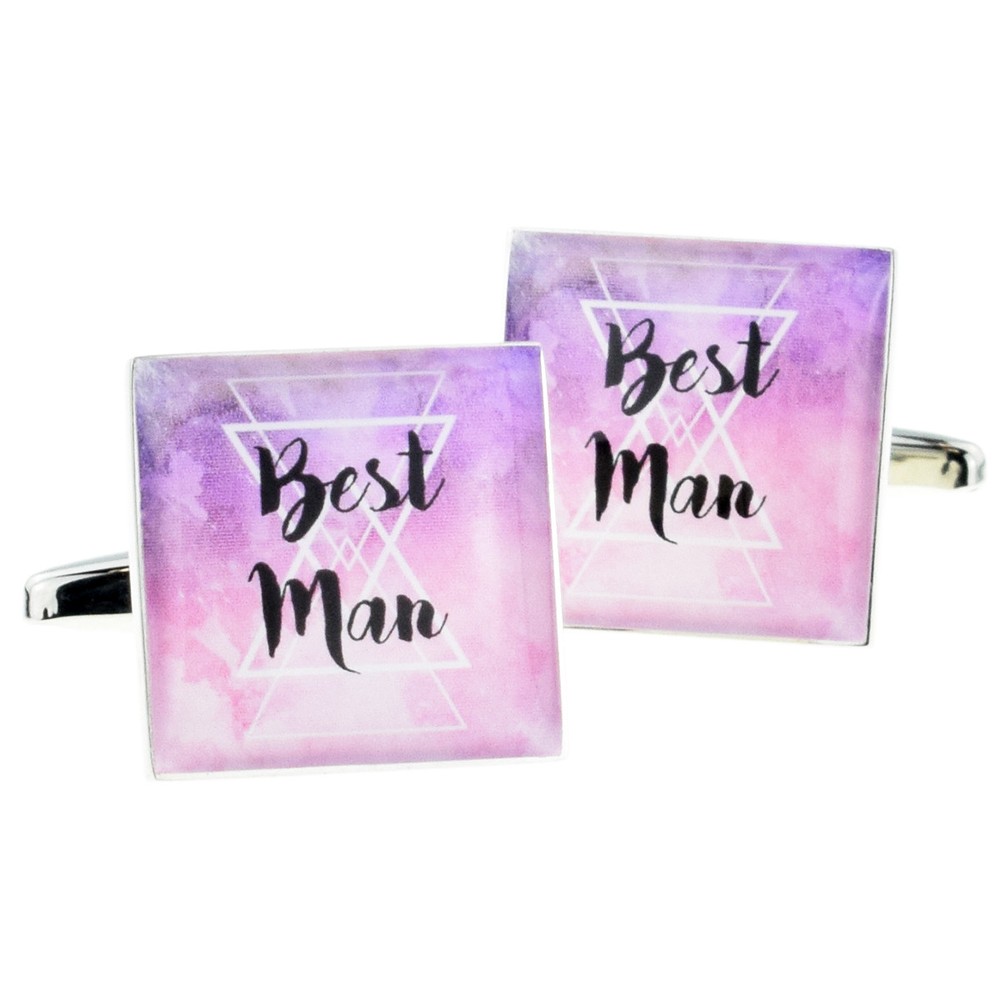 Purple & Pink Contemporary Pattern Wedding Cufflinks Boxed X2BOCS355