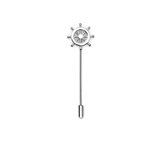 Solid 925 Sterling Silver Boat Handle Design Men's Magnificent Lapel Pin