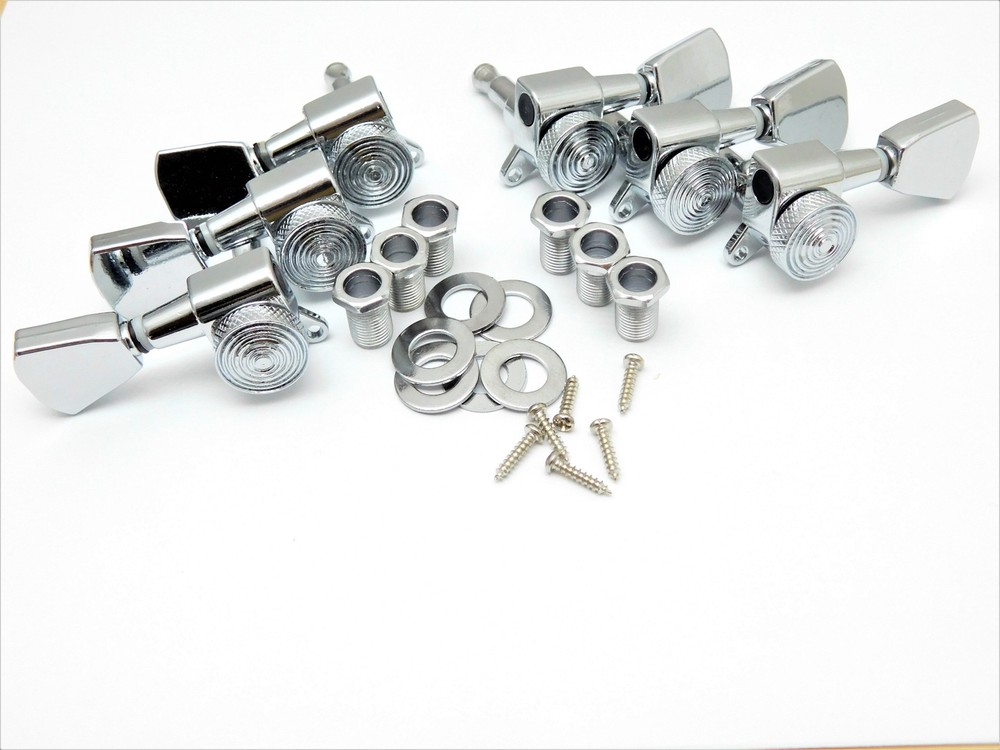 3x3 LOCKING Guitar Tuners 18:1 Ratio - CHROME Keystone Button