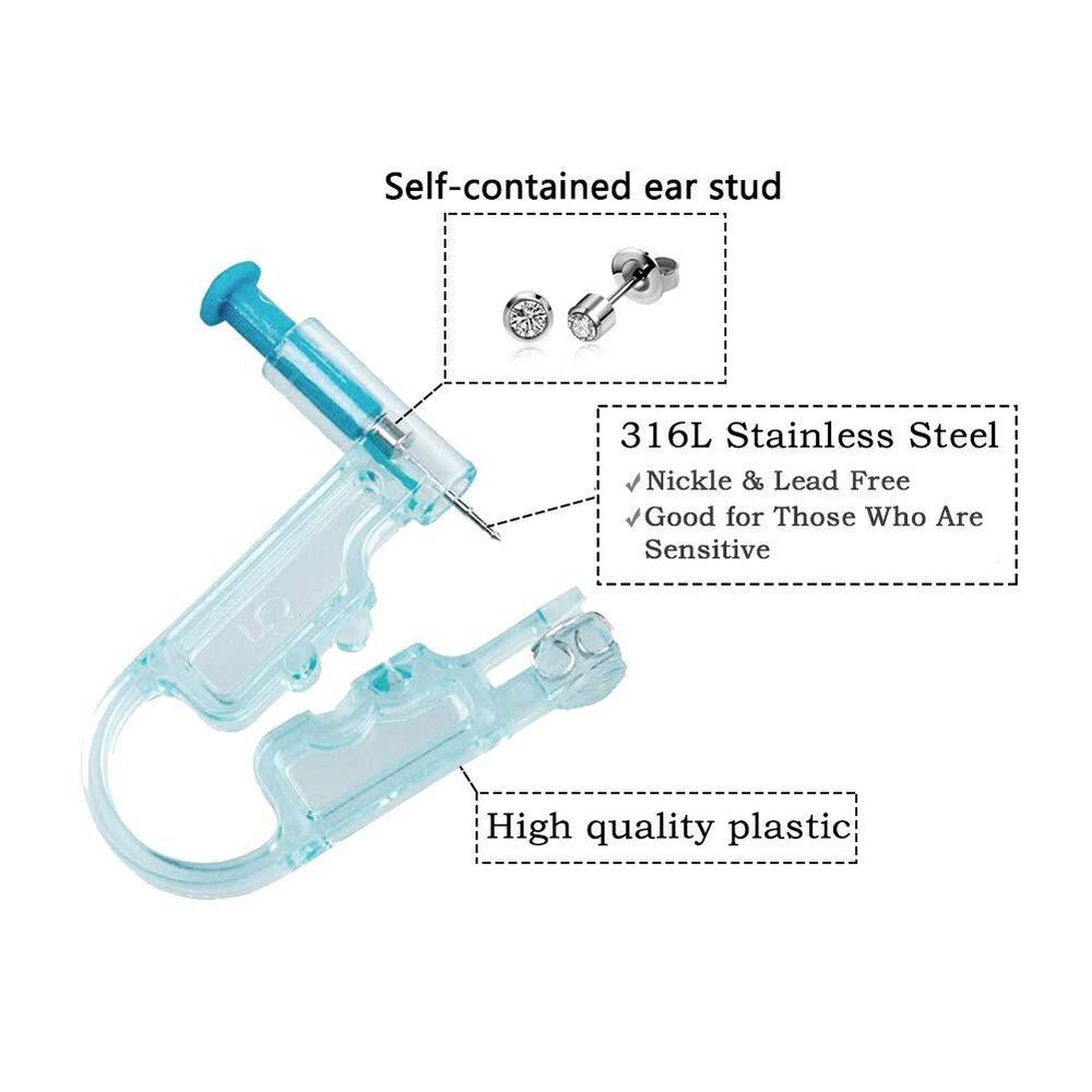 Ear Piercing Kit 8 Pcs 4mm Disposable Self Ear Pericings Kit with Ear Studs a...