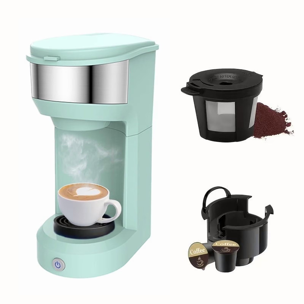 Single Serve Coffee Maker K Pod 2-In-1 Ground Coffee Brewer Quick Brew Mint