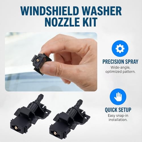 2pcs Front Windshield Washer Nozzles, Universal Windshield Wiper Nozzles