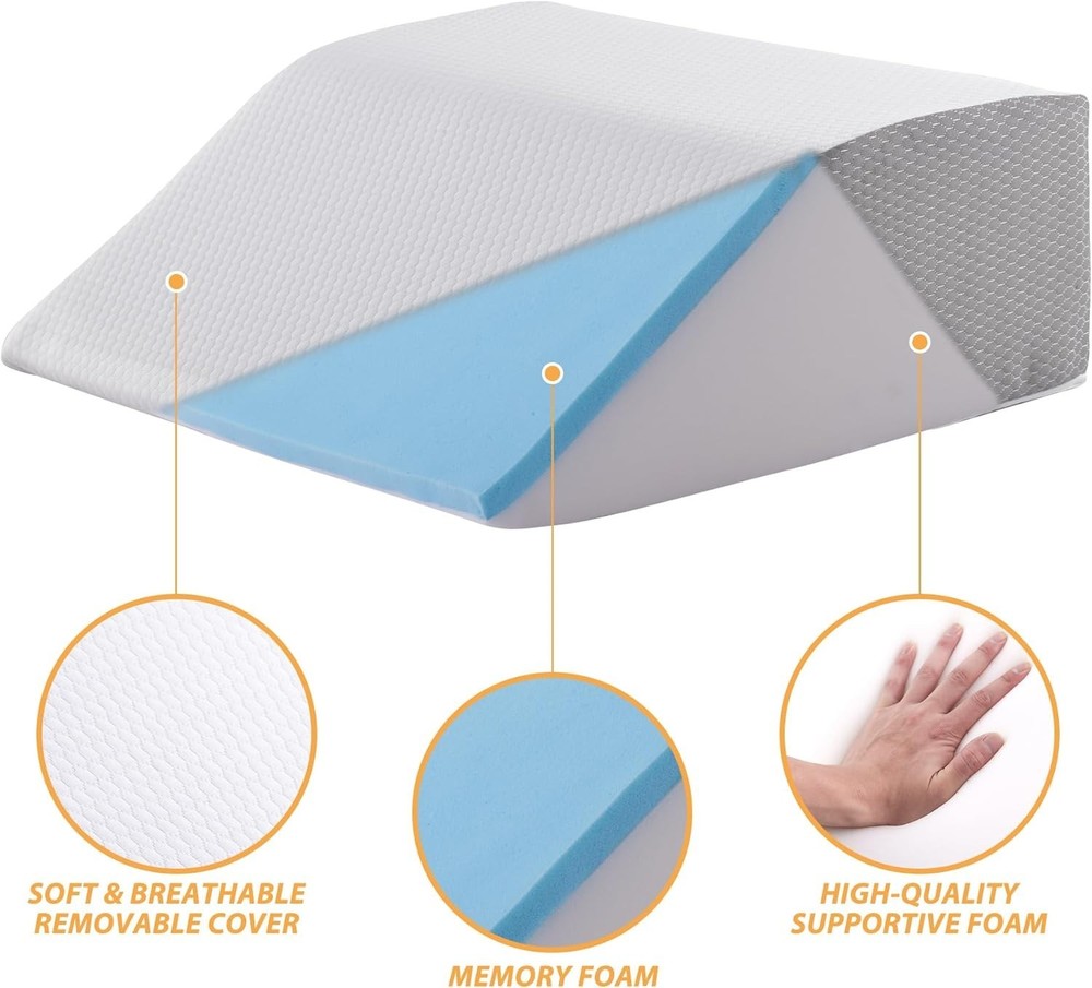 Leg Elevation Pillows, Leg Pillows for Sleeping, Cooling Gel Memory Foam Top,...