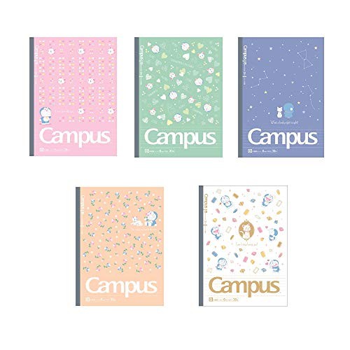Showa Note Doraemon Notebook Canvas Dotted B-Ruled 5-Pack LOVE DORAEMON