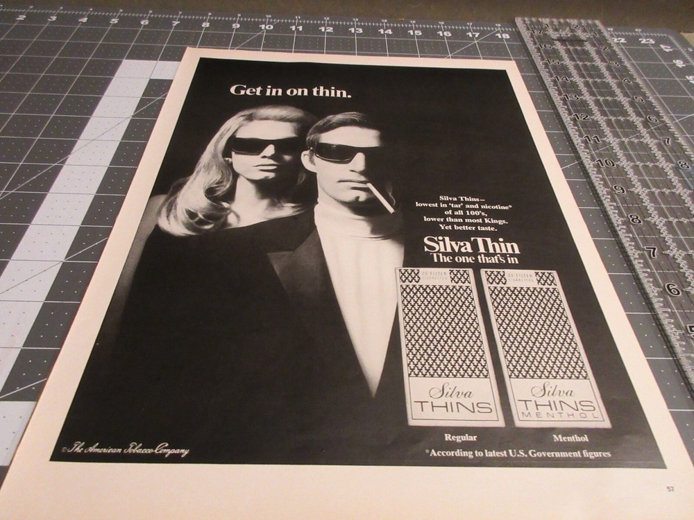 Get in on Thin, Silva Thin Cigarettes Vintage Print Ad