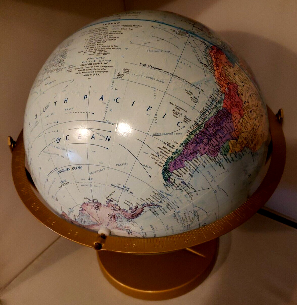 Replogle World Nation Rotating Globe 12" Diameter Tiltable Terrence Donovan
