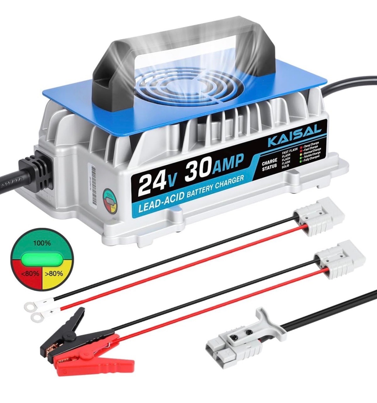 24V 30A Scissor Lift Lawn Mower 1250W Forklift Battery Charger IP67 Waterproof