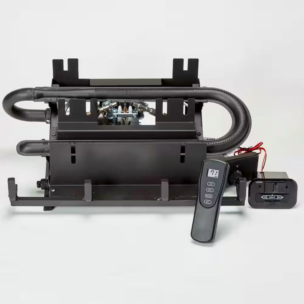 18 In. Ventless 30,000 BTU Split Red Oak Dual Fuel Gas Log Set with Remote Contr