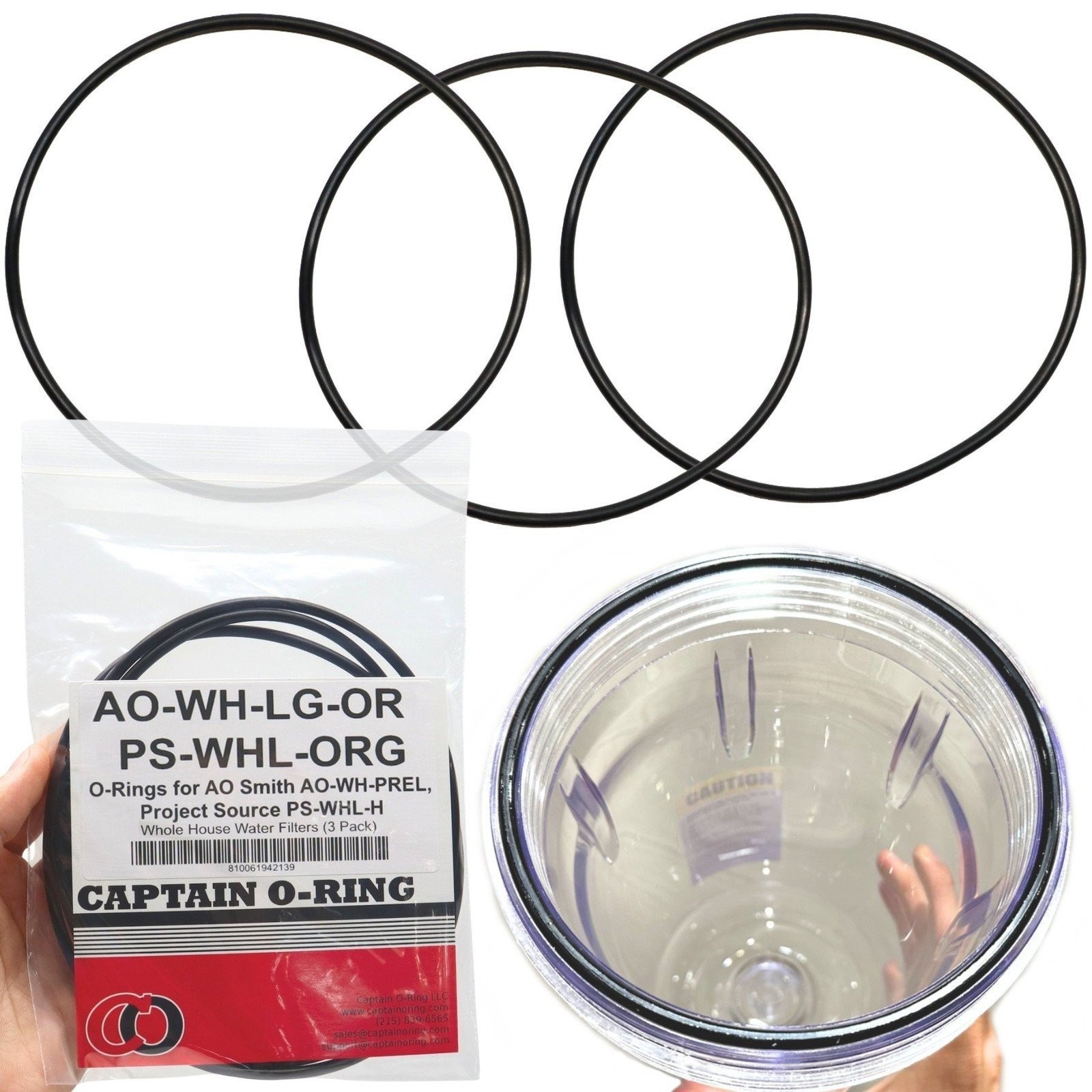 AO-WH-LG-OR, PS-WHL-ORG O-Rings for AO Smith AO-WH-PREL, PS-WHL-H Filter (3pk)
