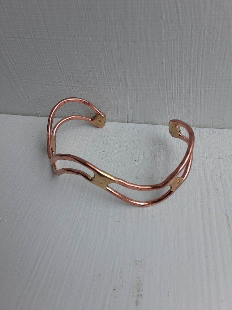Copper and brass cuff bracelet, handmade