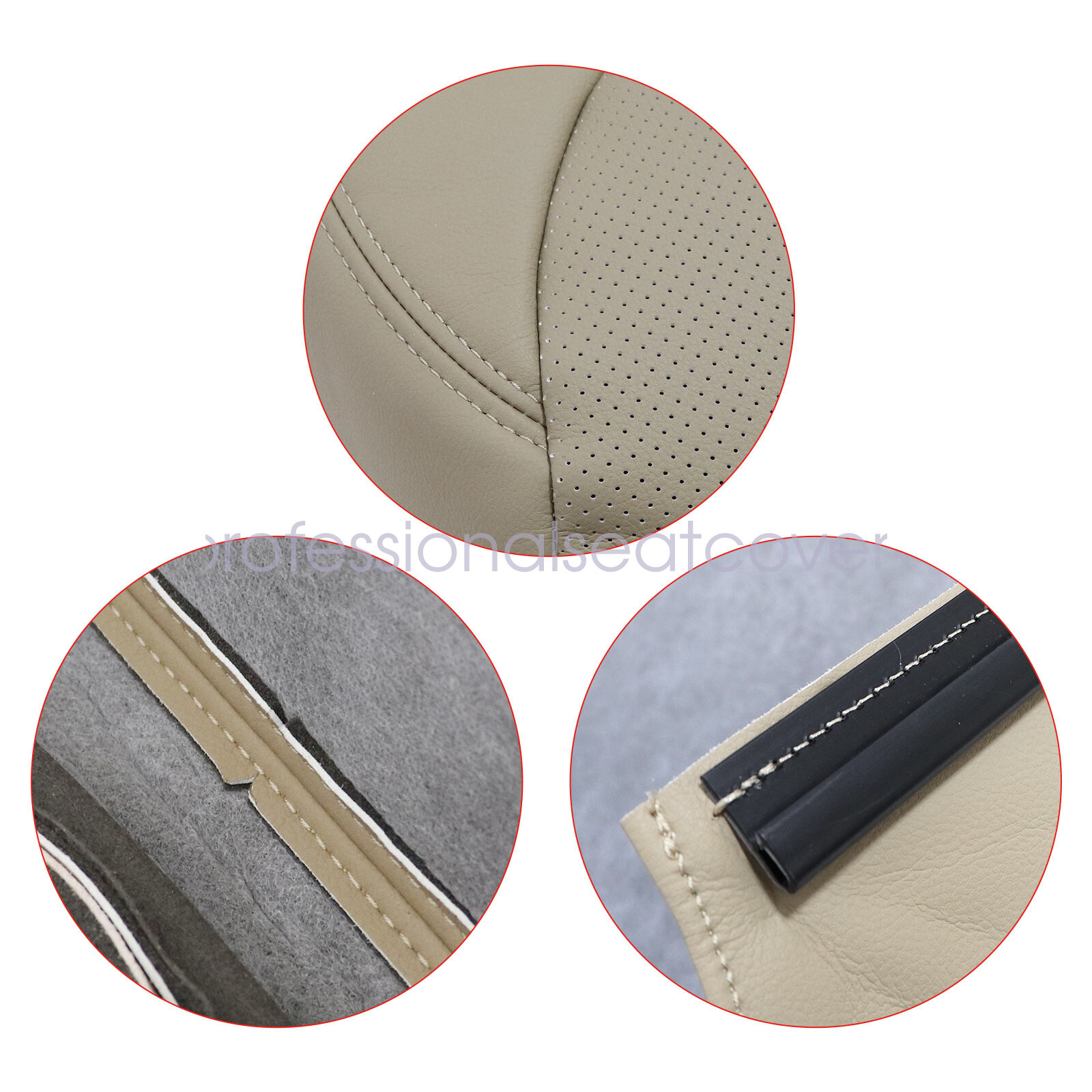 Driver & Passenger Leather Seat Cover Tan For 2001 to 2006 Lexus LS430