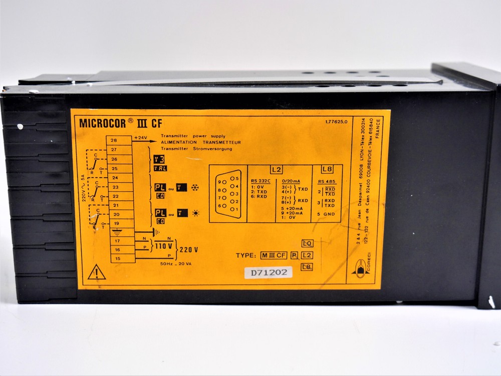 Microcor III M3 CF CORECI, Temperature Controller Process Controller Module