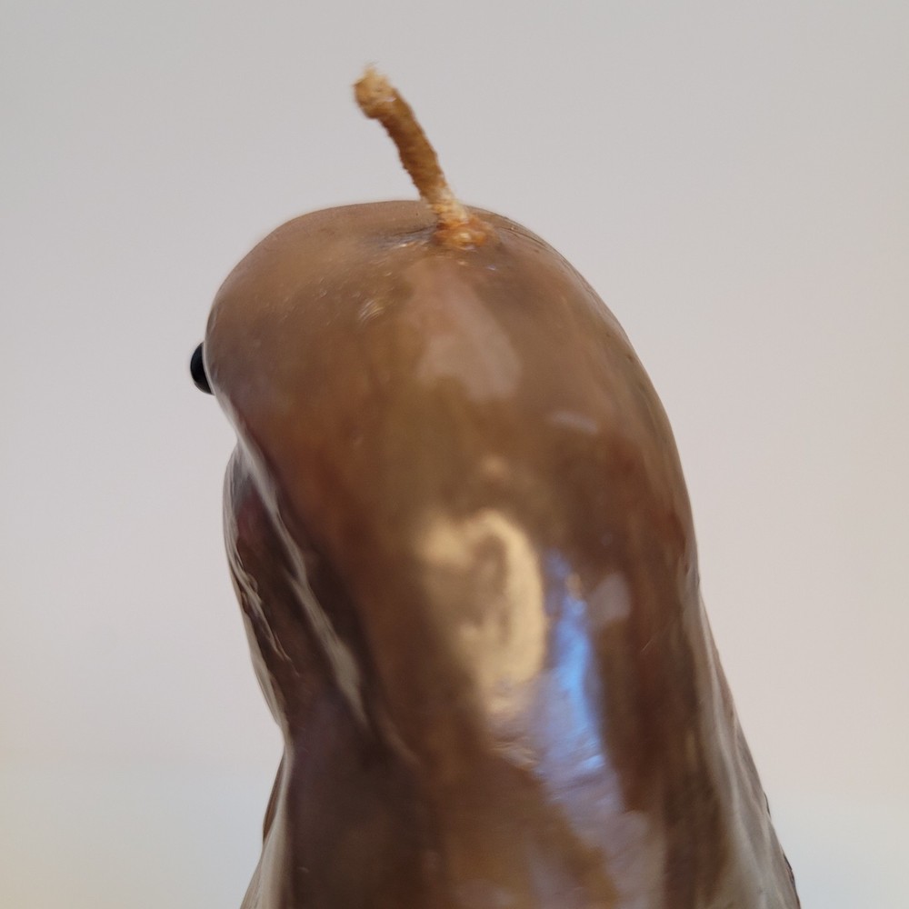Vintage Solid Wax Bald Eagle Sculpted Candle 7" Tall Never Lit Nice See Descript