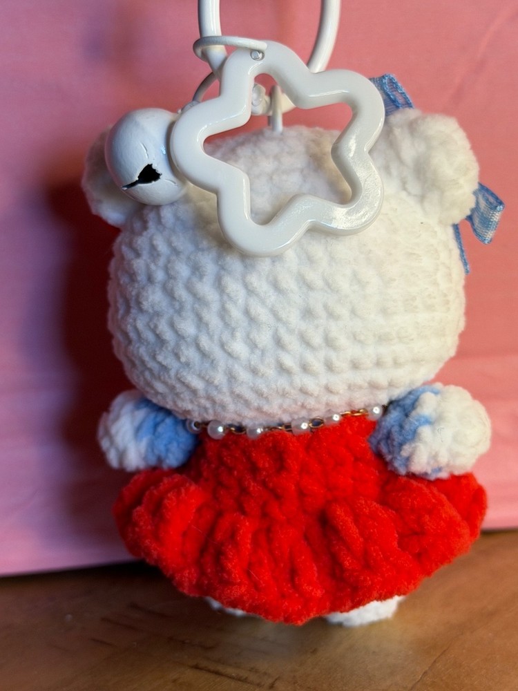 Crochet Hello Kitty Keychain ❤️💙