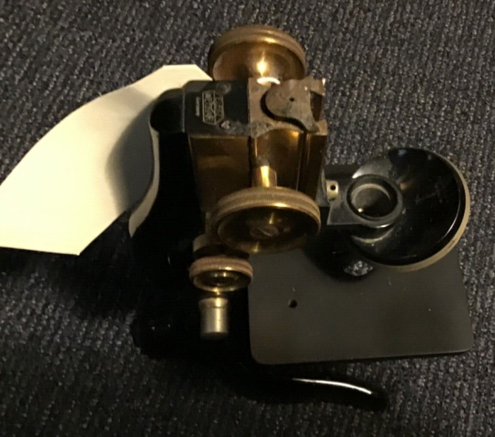 Ernst E.Leitz Wetzlar microscope Vintage Original Brass Knobs ASIS Parts Salvage
