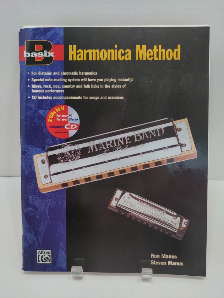 Basix Harmonica Method CD Sheet Music Song Book Self Teach Practice          M36