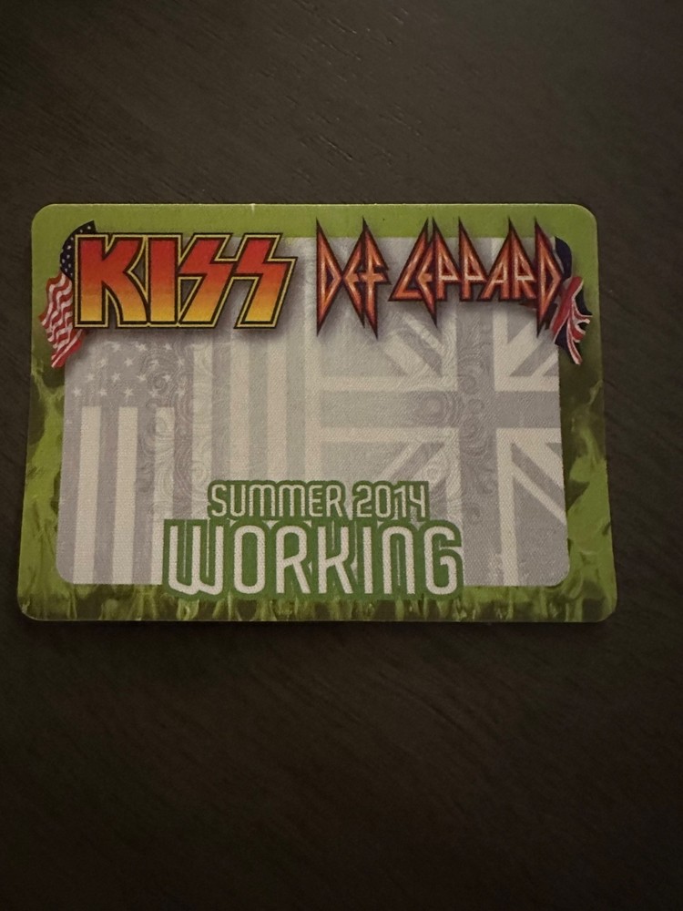 Kiss and Def Leppard Tour Working Pass 2014