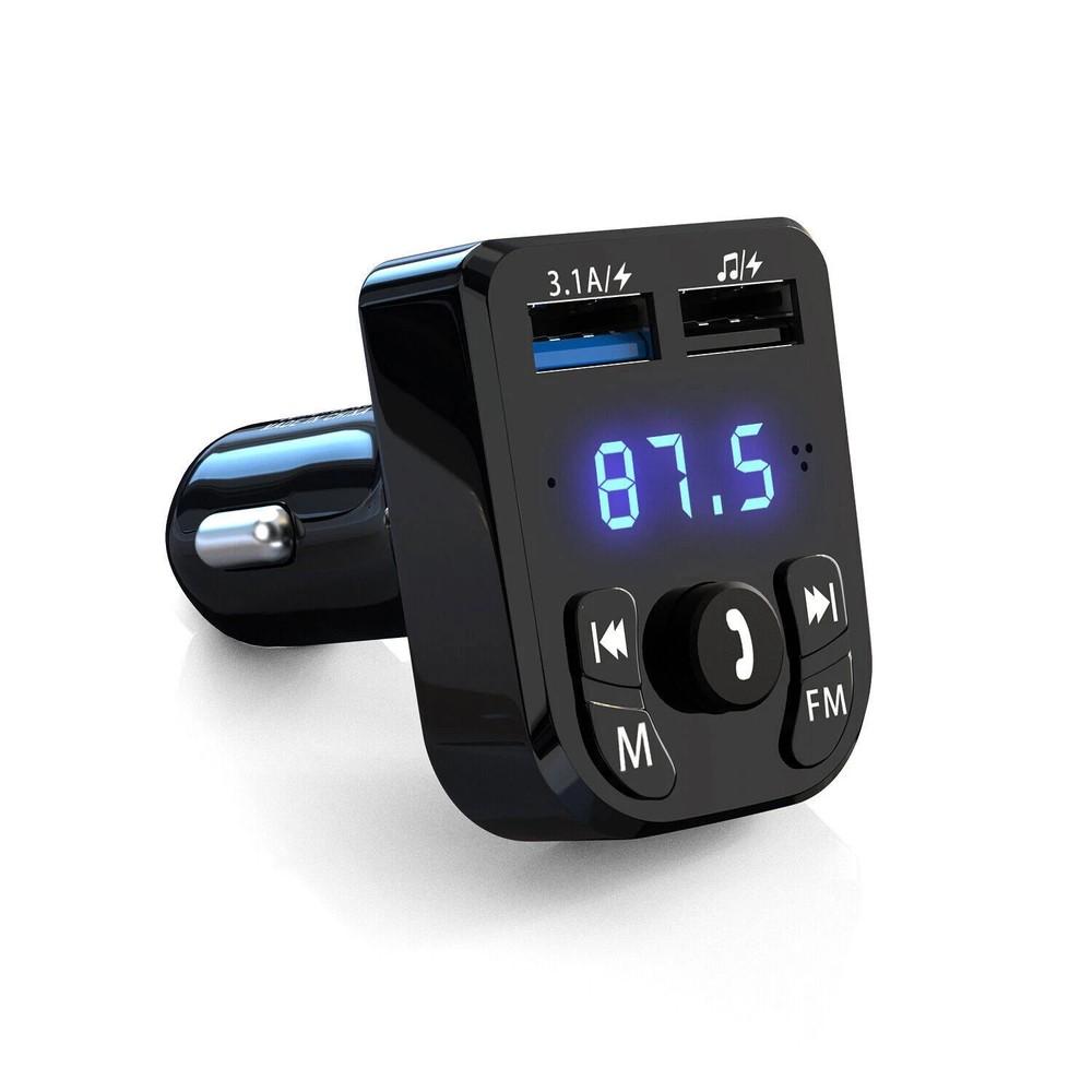 Bluetooth 5.0 Car Wireless FM Transmitter Adapter 2USB PD Charger AUX Hands-Free