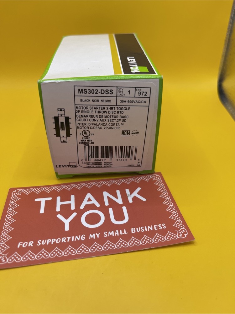 Leviton MS302-DSS 30 Amp, 600 Volt, Double-Pole, Single Phase AC Motor Starter