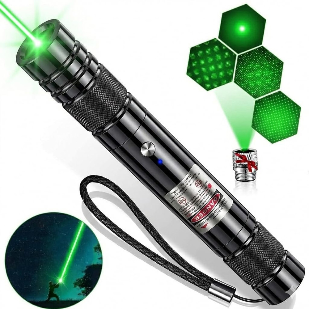 Green Laser Pointer - Long Range Rechargeable Laser Beam, USB Charging for Hikin