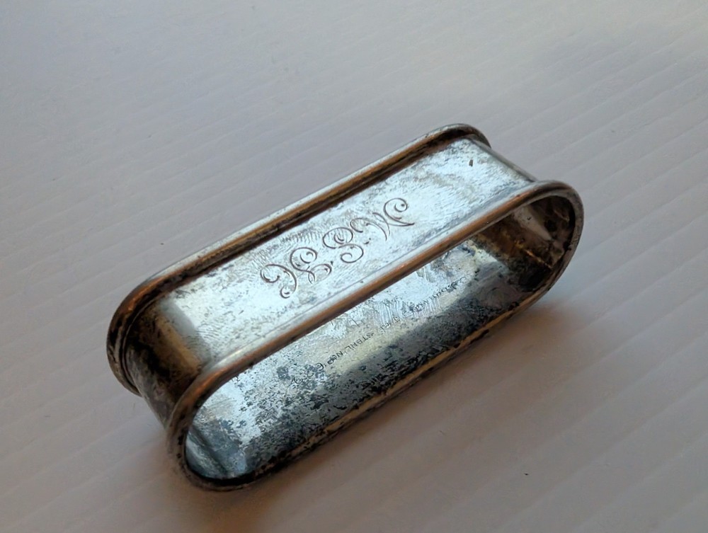 Vintage Gorham Sterling Silver Napkin Ring with Engraved Monogram HSW