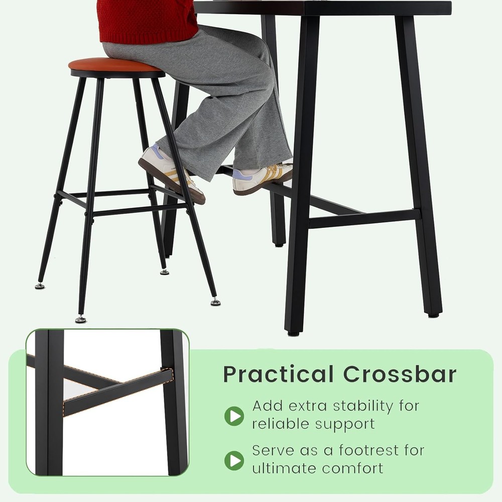 36" Outdoor Bar Table Rectangular High Pub Table W/ Adjustable Foot Pads Patio