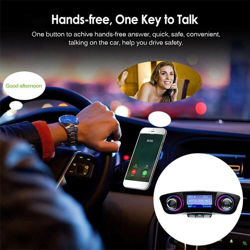 Bluetooth 4.0 FM Transmitter AUX 1.3in LED Screen Modulator Handsfree Car Kit