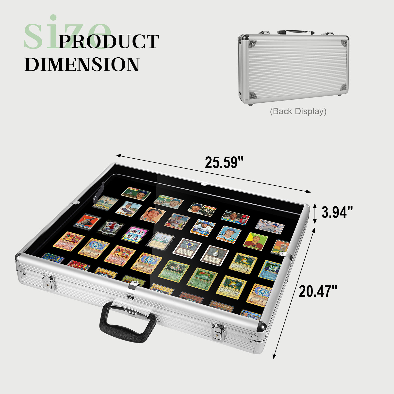 Large Lockable Aluminum Display Case Showcase for Card Coin Jewelry Trade Show