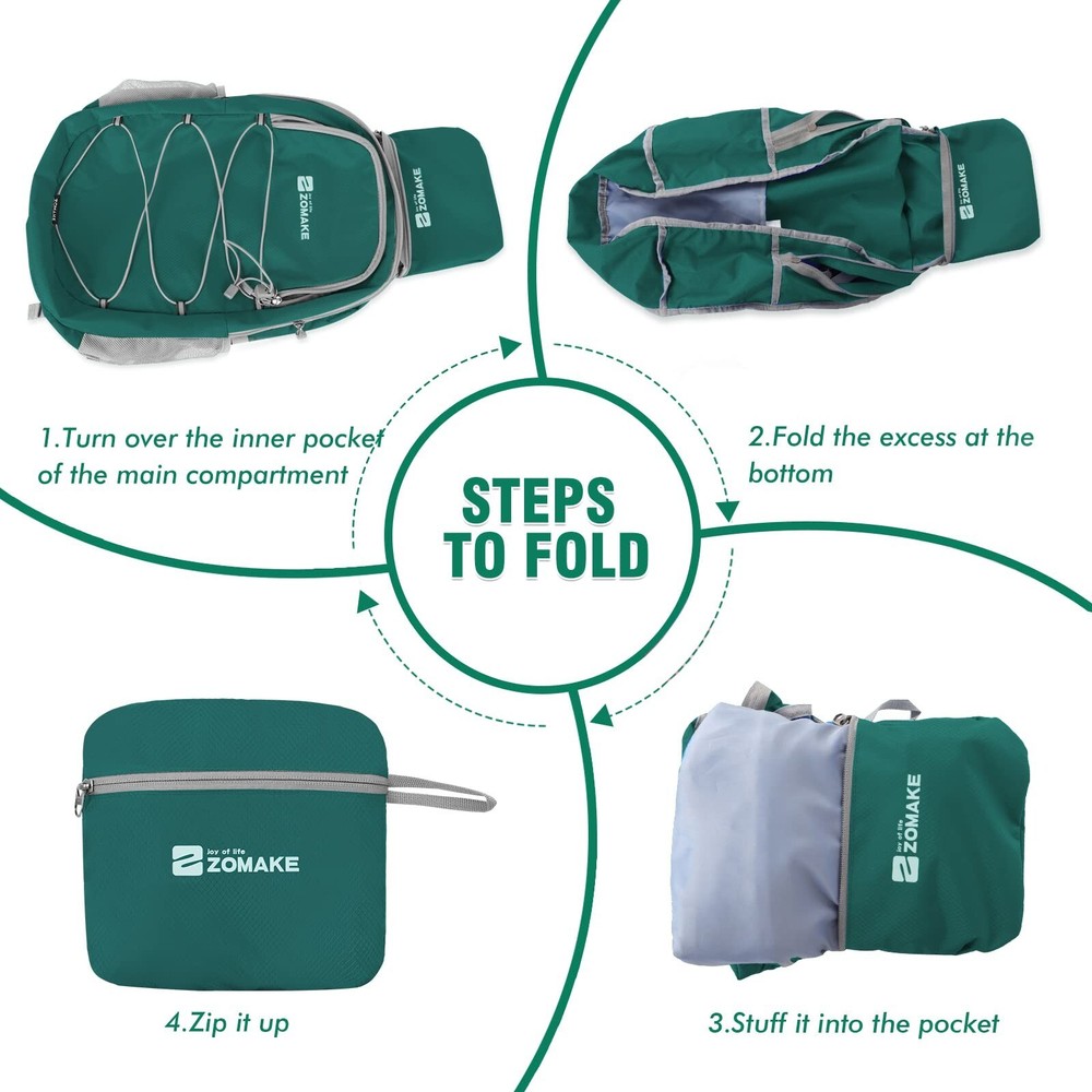 ZOMAKE Lightweight Packable Backpack 28L, Foldable Backpacks Water ... Fast Ship