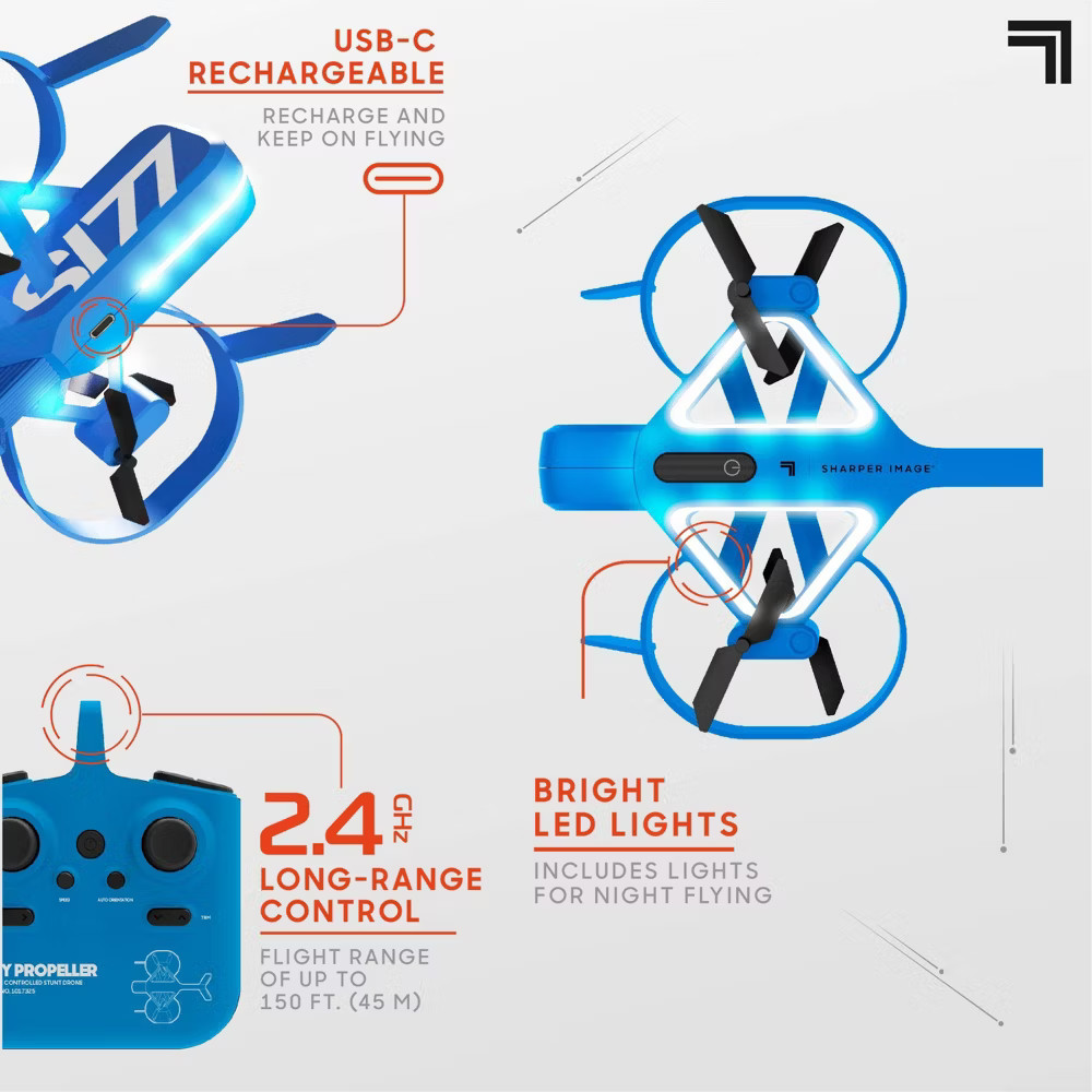 Sharper Image Sky Propeller Remote Control Quad Copter Drone