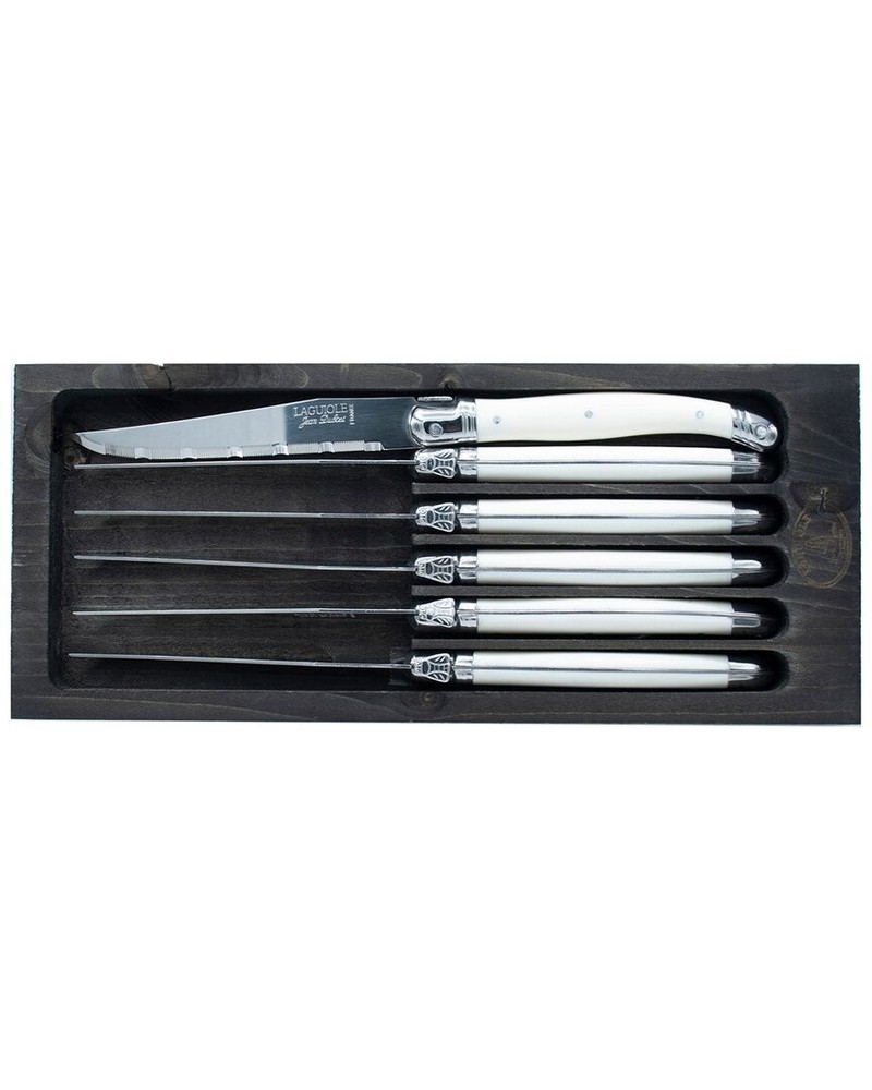 Jean Dubost 6Pc Steak Knife Set White