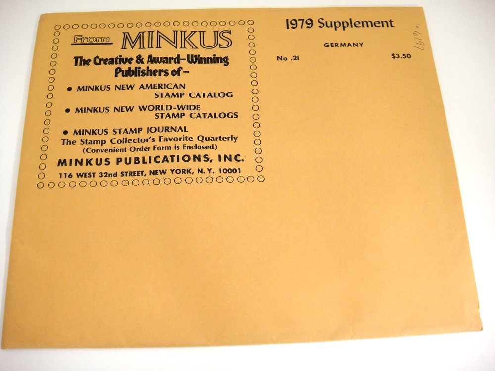 Minkus 1979 Germany Stamp Album Supplement #21 NOS