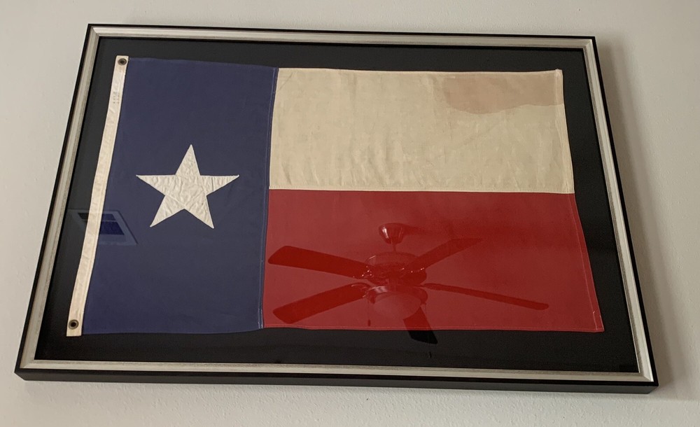 Vintage Texas Framed Flag