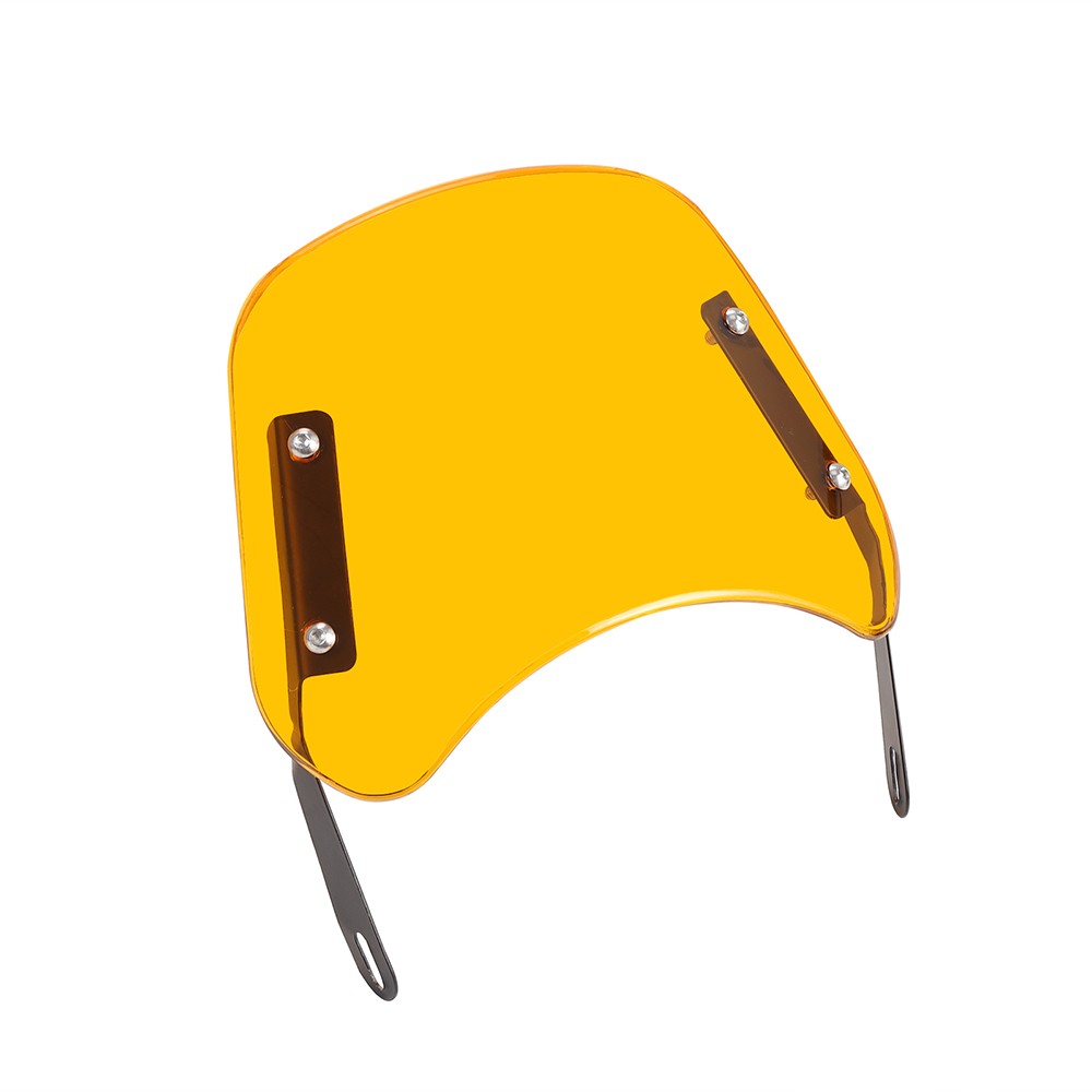 Yellow Round Headlight Motorcycle Windshield Windscreen Fairing 5-7'' Universal