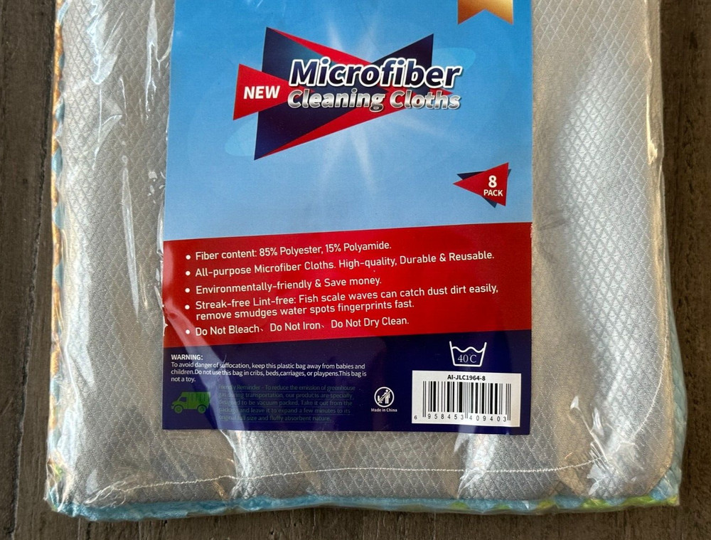 Aidea All Purpose Microfiber Cleaning Clothes Gray 8 Pack Durable & Reusable
