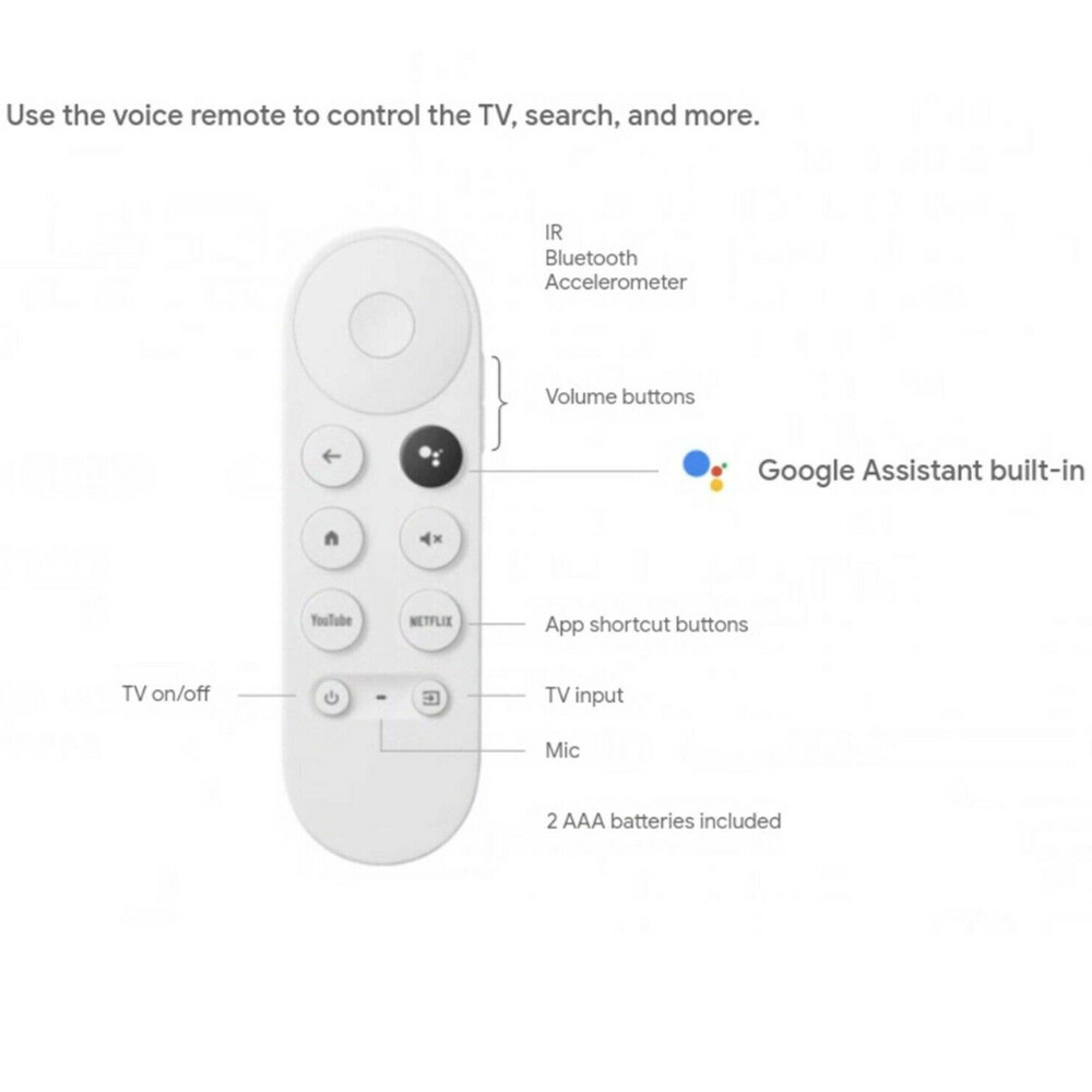 New Replacement For Chromecast With Google TV Voice Bluetooth IR Remote Control