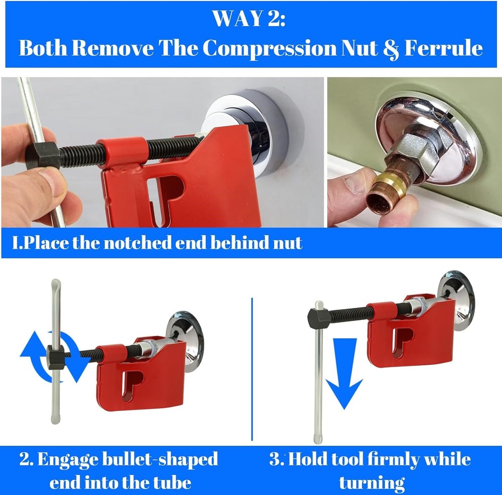 Remove Pipe Ferrule Nut Water Compression Ring Sleeve Puller Tool Tubing Removal