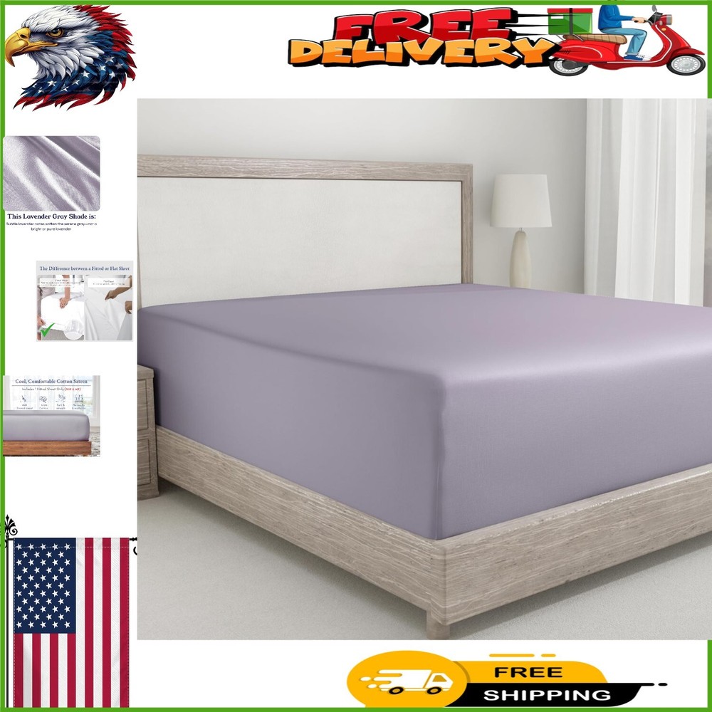 Durable Full 400 Thread Count Fitted Sheet – No Pop-Off Elastic, Soft Comfort