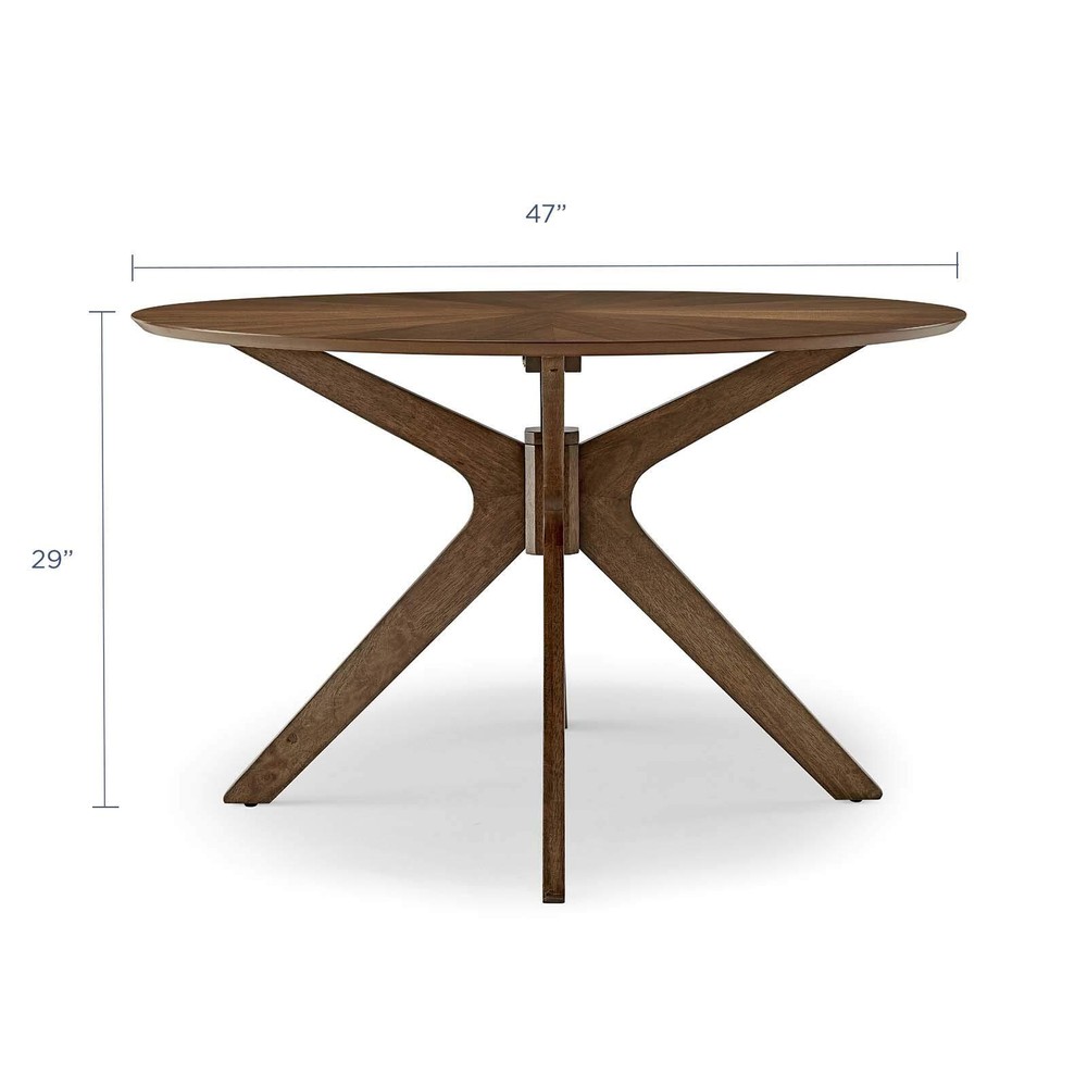 Modway Crossroads 47" Round Wood Dining Table Walnut