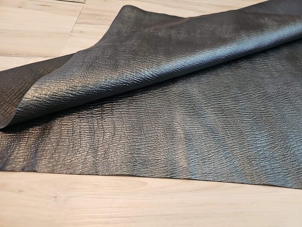 2-3oz METALLIC GRAPHITE S-SHOULDER LEATHER HIDE MEDIUM SOFT SHEET,PANEL 8-9+sqf