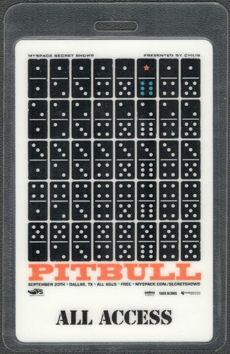 Pitbull Backstage Pass - 2006 Laminated Myspace Pass