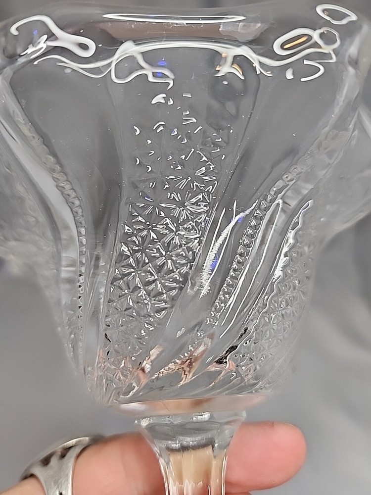 Clear Glass Jelly Compote with Star Pattern Candy Nut Dish Stemware