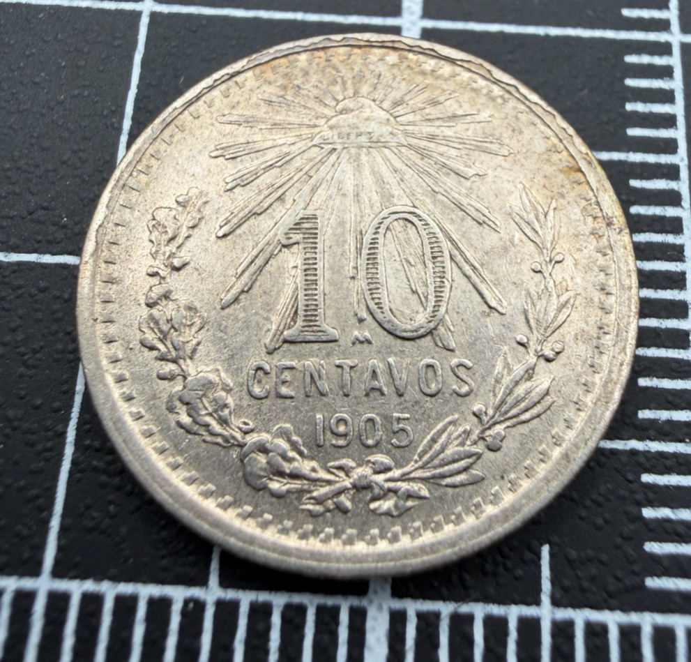 1905 Mexico 80% Silver 10 Centavos Coin