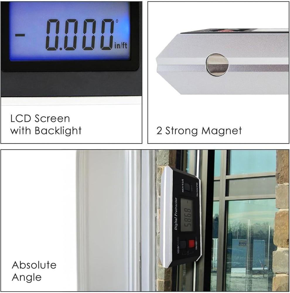 Digital Angle Finder Magnetic Protractor Inclinometer