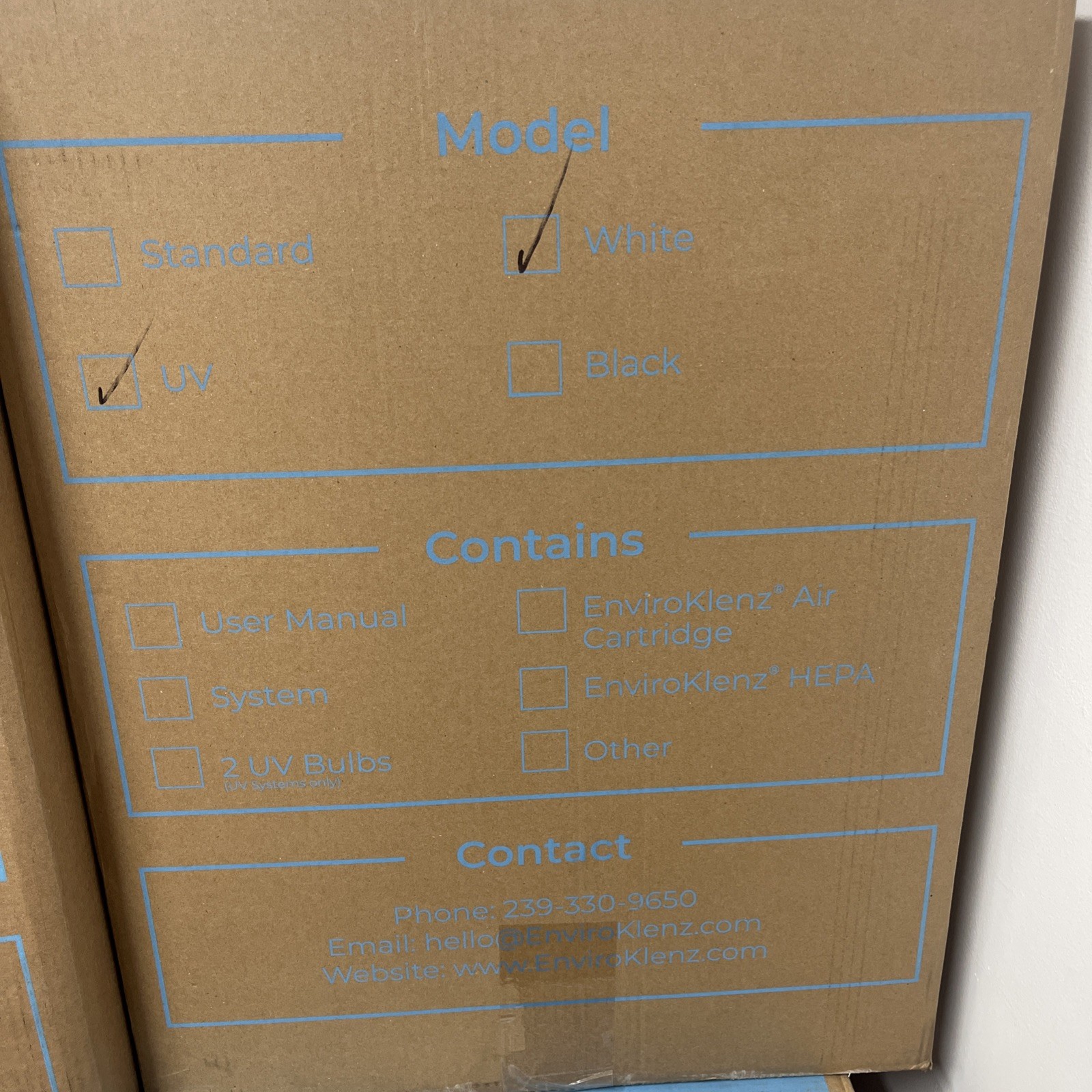 ENVIROKLENZ AIR SYSTEM HEPA AIR PURIFIER - New In Box