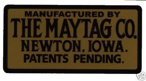 Maytag Gas Engine & Washer Decal Black & Gold Motor Wringer Washer Newton